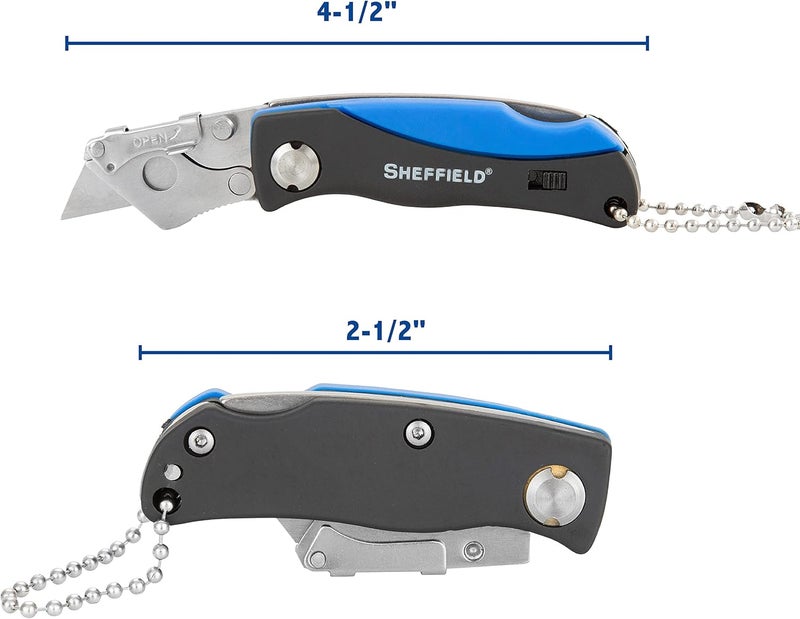 Sheffield Mini Box Cutter, Mini Utility Knife Aluminum Handle, Accepts Mini Utility Blades, Keychain Knife for Home, Office, Trades, and Warehouse - Image 2